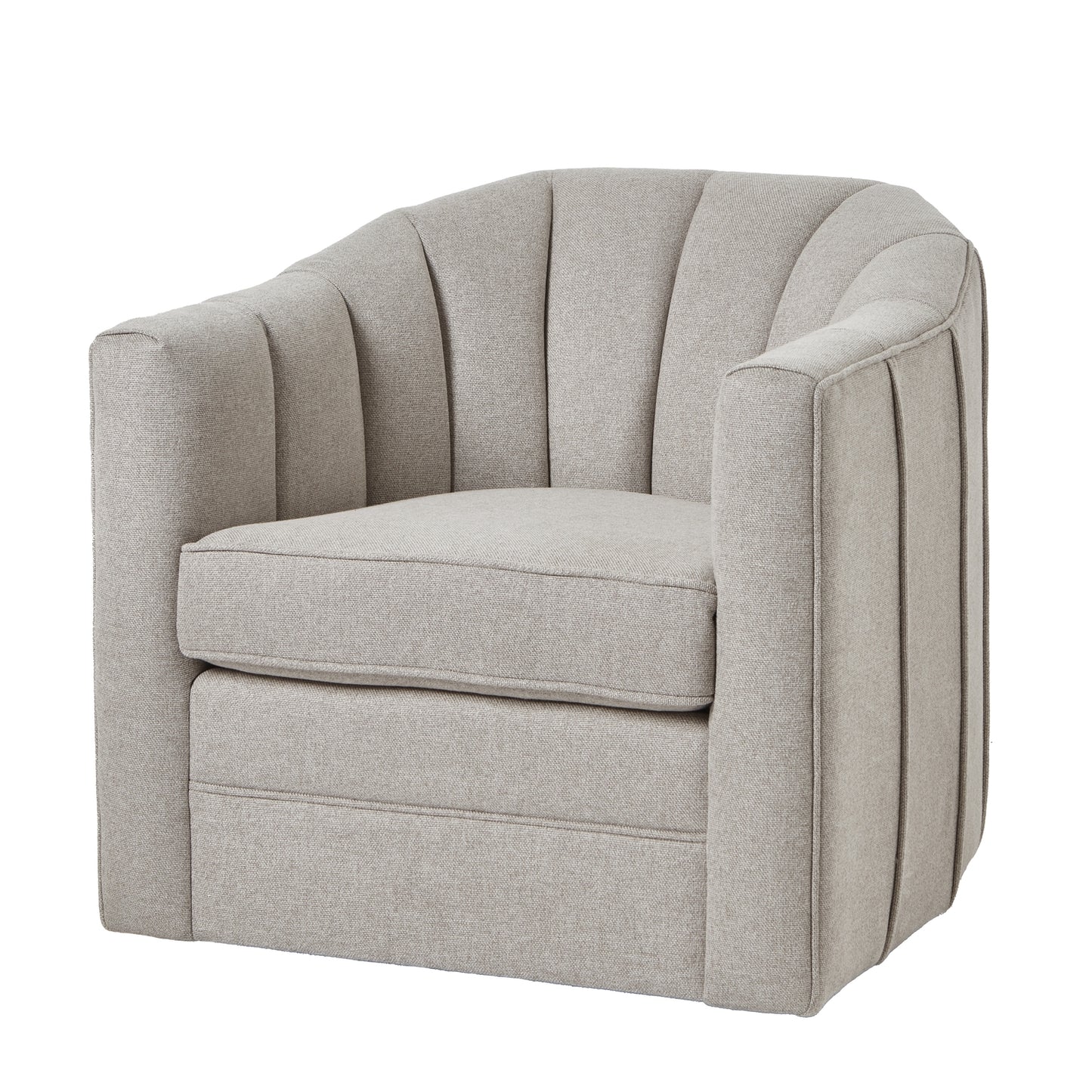 Lily Swivel Chair In Oatmeal Twill - Opulent Living