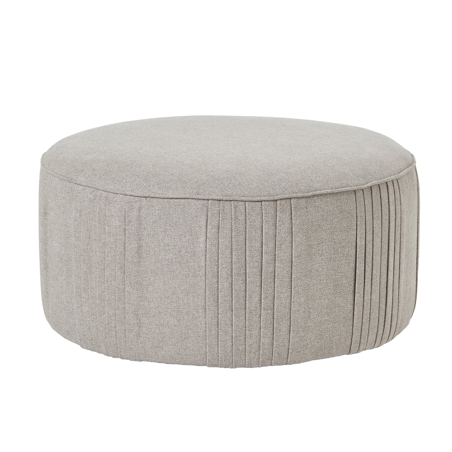 Lily Swivel Ottoman In Oatmeal Twill - Opulent Living