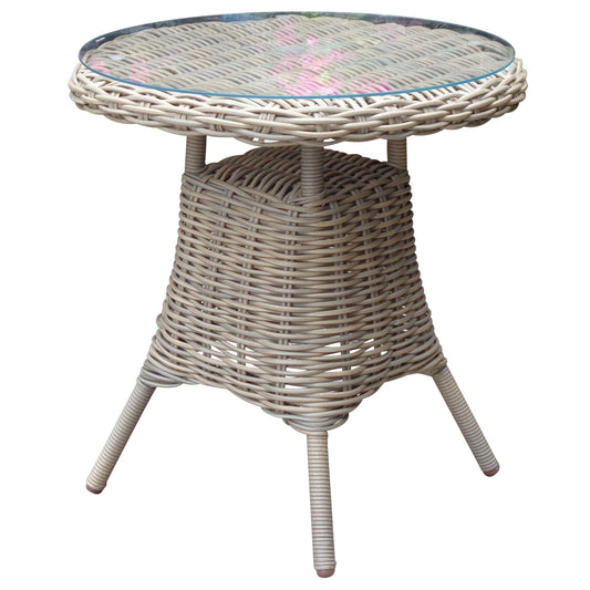 Amalfi Collection Outdoor Bistro Table With Glass Top - Opulent Living
