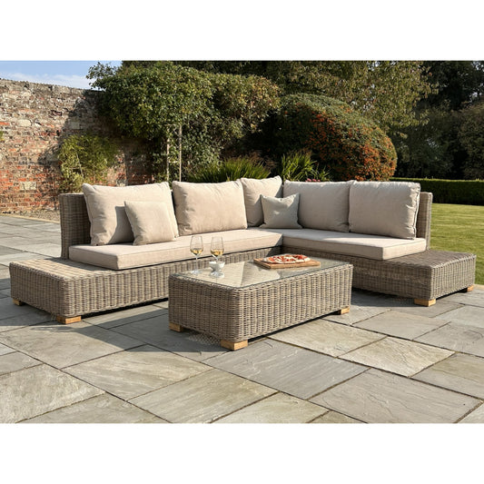 Capri Collection Outdoor Large Corner And Coffee Table Set - Opulent Living
