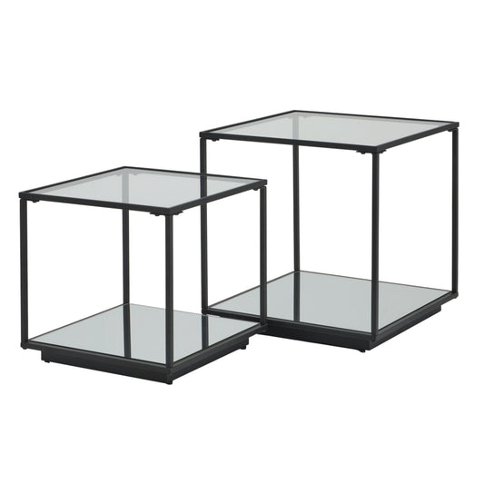 Lennox Black Framed Set Of 2 Side Tables - Opulent Living